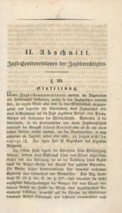 II. Abschnitt. Jagd-Contraventionen der Jagdberechtigten
