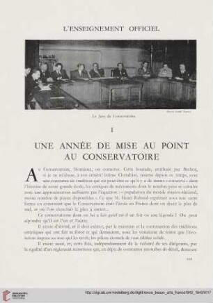 Une année de mise au point au conservatoire