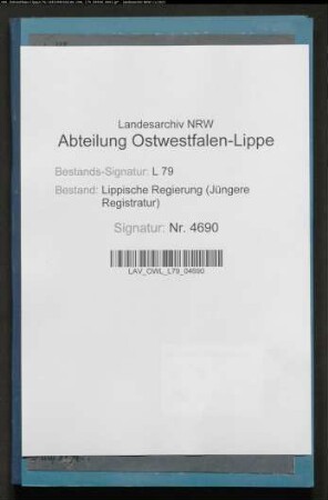 Anstellung eines Amtsphysikus für den Distrikt Blomberg, Band 3