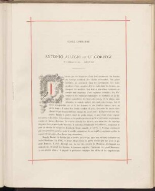 Antonio Allegri dit le Corrège. Né a Correggio en 1494. - Mort en 1534