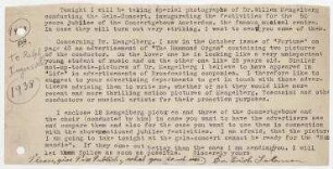 Abschnitt eines Briefes an Ralph Mc Allister Ingersoll