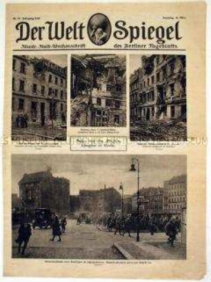 Illustrierte Beilage des "Berliner Tageblatts" mit Bildern von der revolutionären Kämpfen in Berlin ("März-Kämpfe")