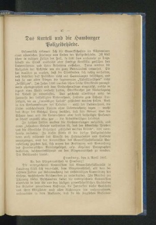 Das Kartell und die Hamburger Polizeibehörde.