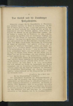 Das Kartell und die Hamburger Polizeibehörde.