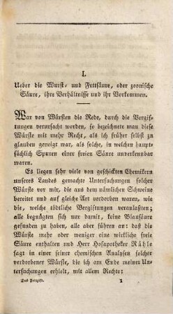 Das Fettgift oder die Fettsäure und ihre Wirkungen auf den thierischen Organismus : ein Beitrag zur Untersuchung des in verdorbenen Würsten giftig wirkenden Stoffes