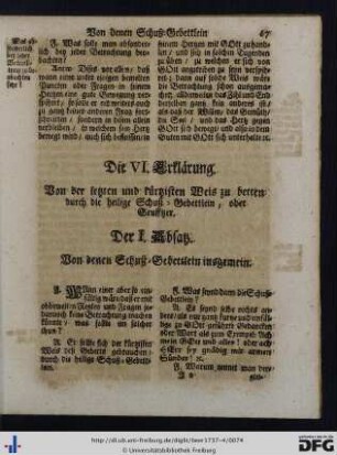 Die VI. Erklärung.