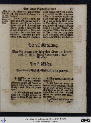 Die VI. Erklärung.