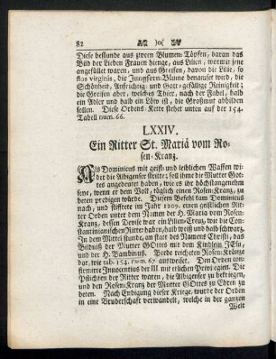 LXXIV. Ein Ritter St. Mariä vom Rosen-Kranz.