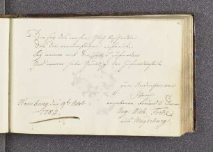 August Wilhelm Focke. – Hamburg, 09.10.1784