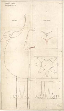 Fischer, Theodor; München - Westend, Bergmannstr.; Ledigenheim - Rinnenkessel (Ansicht, Schnitte)