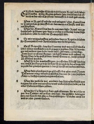 Erstlich das diser Münch und Secten Regel und leben gestrackts/ wider Gottes gebott/ lere/ unnd bevelch ist ...