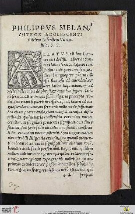 Philippvs Melanchthon adolescenti Vilelmo Rifenstein Vilelmi filio, S.D.