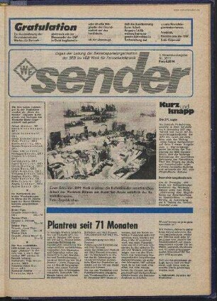 Betriebszeitung 'WF-Sender', Nr.38/1977 (3. Novemberausgabe 1977)