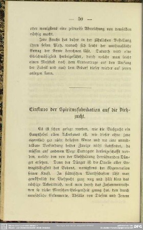 Einfluss der Spiritusfabrikation auf die Viehzucht