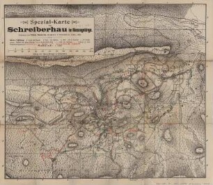 Spezialkarte von Schreiberhau im Riesengebirge, 1:12 500, 1909 : Spezialkarte von Schreiberhau im Riesengebirge / Gezeichnet von Wilhelm Patschovsky. - 1:12 500. - Schweidnitz : Brieger , [1909]. - 1 Kt. : mehrfarb. ; 58 x 50 cm, gefaltet