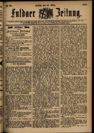 Ausgabe vom Freitag, den 23. März 1888.