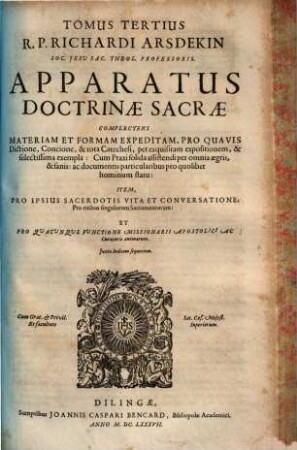 R. P. Richardi Arsdekin theologia tripartita universa : complectens nunc Bibliothecam perfectam Viri Ecclesiastici ..., 3