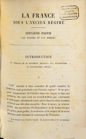 La France sous l'ancien régime. 2