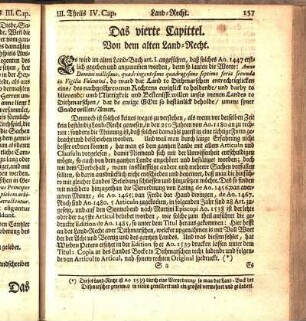 Das viertel Capittel. Von dem alten Land-Recht.