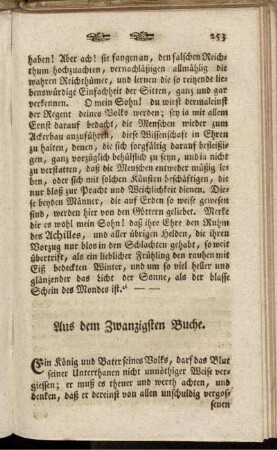 Aus dem Zwanzigsten Buche. - Aus dem Zwey und zwanzigsten Buche.