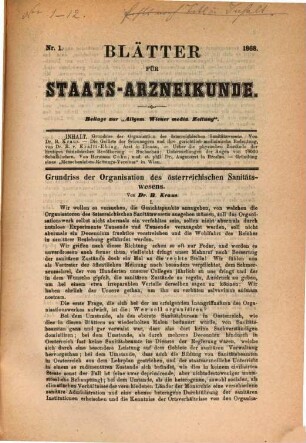 Blätter für Staatsarzneikunde. 1868