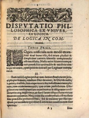 Disputatio philosophica ex universa logica