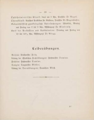 19, Leibesübungen