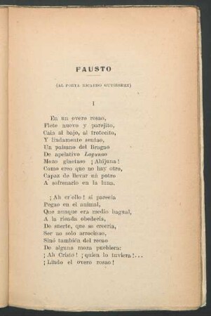 Fausto : (Al poeta Ricardo Gutierrez)
