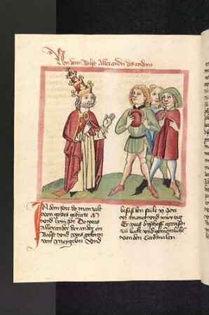 Papst Alexander II. mit drei Gläubigen