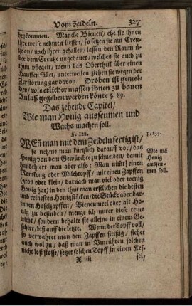 Das zehende Capitel/ Wie man Honig ausseumen und Wachs machen soll