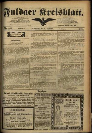 Zweite Ausgabe vom Donnerstag, den 06. Dezember 1906.