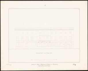 Hotel des Kaisers von Russland (russische Botschaft), Berlin: Ansicht, Maßstabsleiste in Fuß