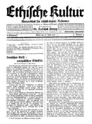 Deutscher Geist - europäisches Schicksal