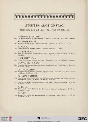 Zweiter Auctionstag (Nr. 143-296)