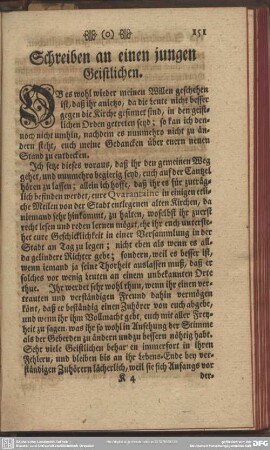 Schreiben an einen jungen Geistlichen