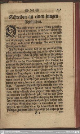 Schreiben an einen jungen Geistlichen