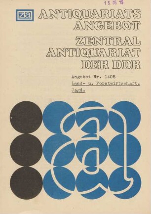 Nr. 1408: Land- u. Forstwirtschaft. Jagd.
