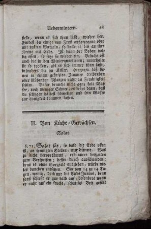 II. Von Küche-Gewächsen.