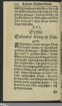 XXI. Geysa, Siebenter König in Hungarn