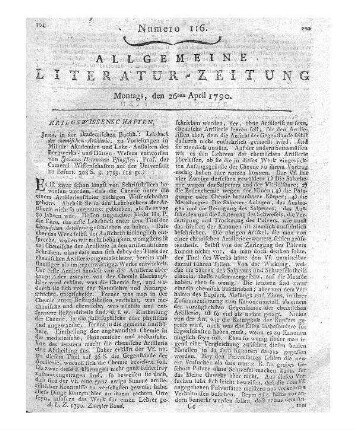 Pfingsten, J. H.: Lehrbuch der chemischen Artillerie. Jena: Akademische Buchhandlung 1789