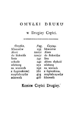 Omy?ki Druku w Drugiey Cz??ci.