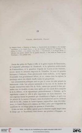 IV. Palais, chateaux, villas