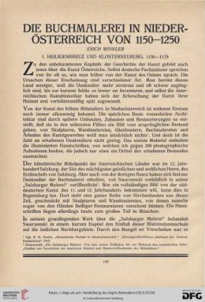 Die Buchmalerei in Niederösterreich von 1150-1250, [1]