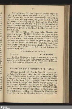 Frauenelend und Frauenmission in Indien