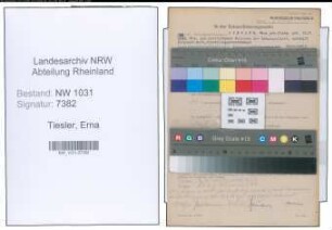 Entnazifizierung Erna Tiesler , geb. 10.07.1899 ()