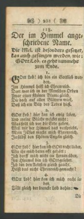 128. Der im Himmel angeschriebene Name