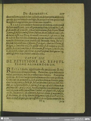 Caput IIX. De Petitione Ac Repetitione Alimentorum