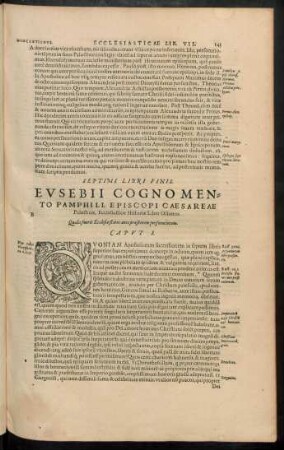 Eusebii ... Ecclesiasticae Historiae Liber Octavus.