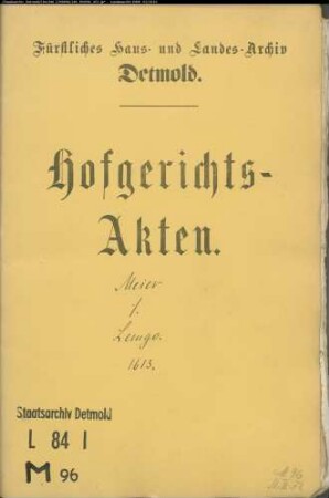 Meier, Dr. Peter gegen Stadt Lemgo - Widerrechtiliches Verfahren