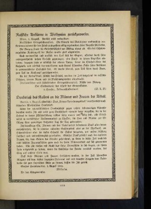 Russische Anstürme in Wolhynien zurückgeworfen.